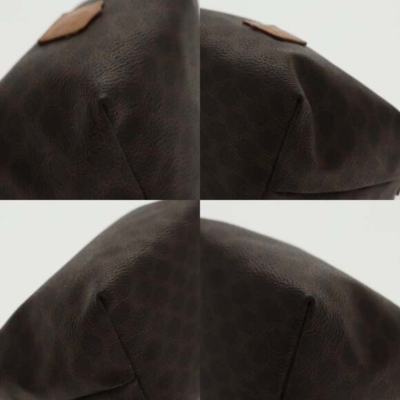 CELINE Macadam Canvas Hand Bag Pvc Leather Gold Brown - Picture 10 of 11